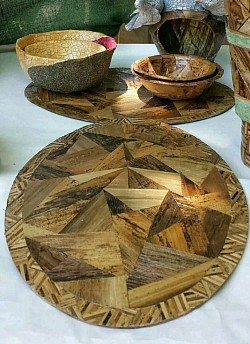 Sous-Plat et bòl en papier mâché