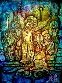 Intronisation 30/40 Acrylique sur toile US $ 3500