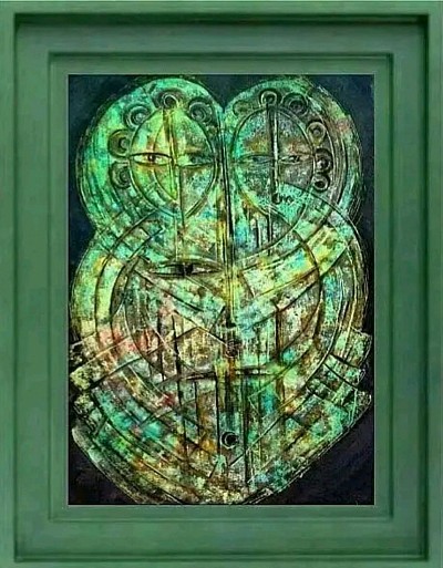 Symbiose 40/60 acrylique sur toile US $ 3500